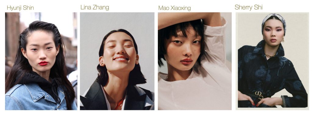 The four Asian models included in the 2021 Top 50 Ranking at Models.com 